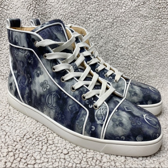 Christian Louboutin Other - CHRISTIAN LOUBOUTIN Men's Louis Orlato Allover Logo Denim High-Top Sneakers